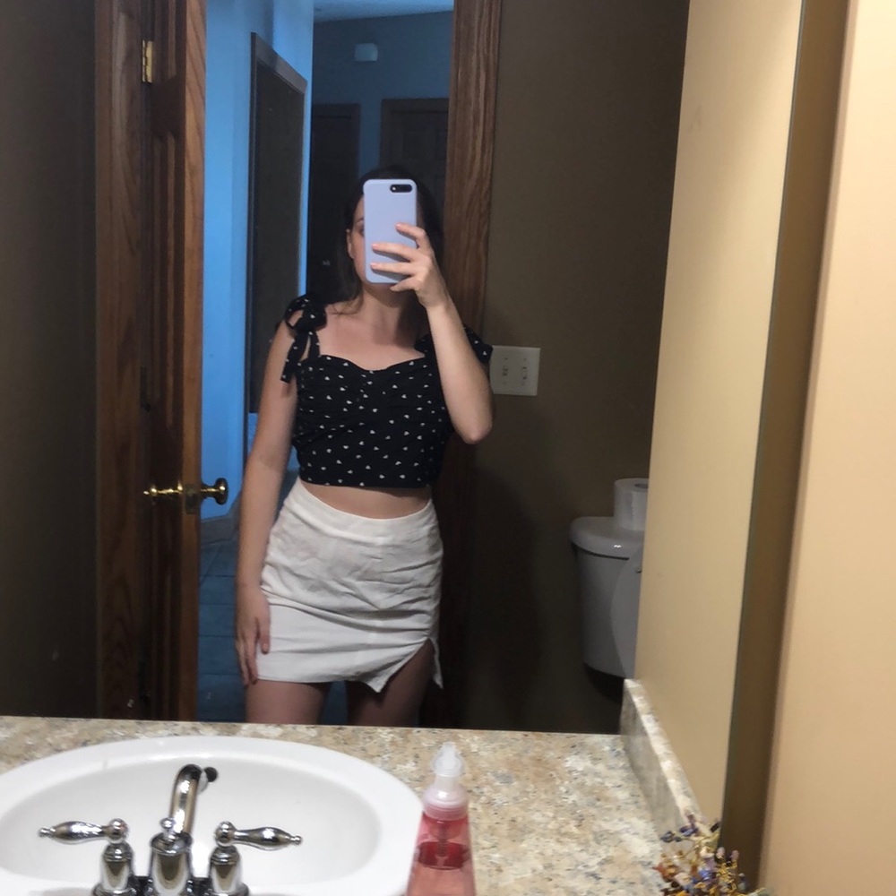 Polka Dot Tie Crop Top